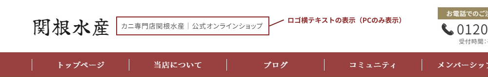 ロゴ横テキストの表示（PCのみ表示）・イメージ画像